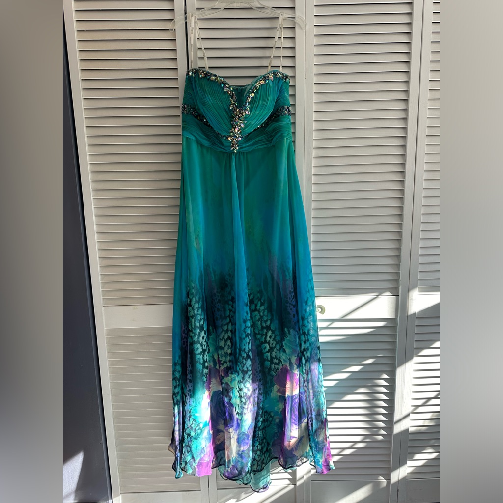 Maxi Multicolored Gown For Prom